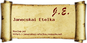 Janecskai Etelka névjegykártya