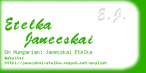 etelka janecskai business card
